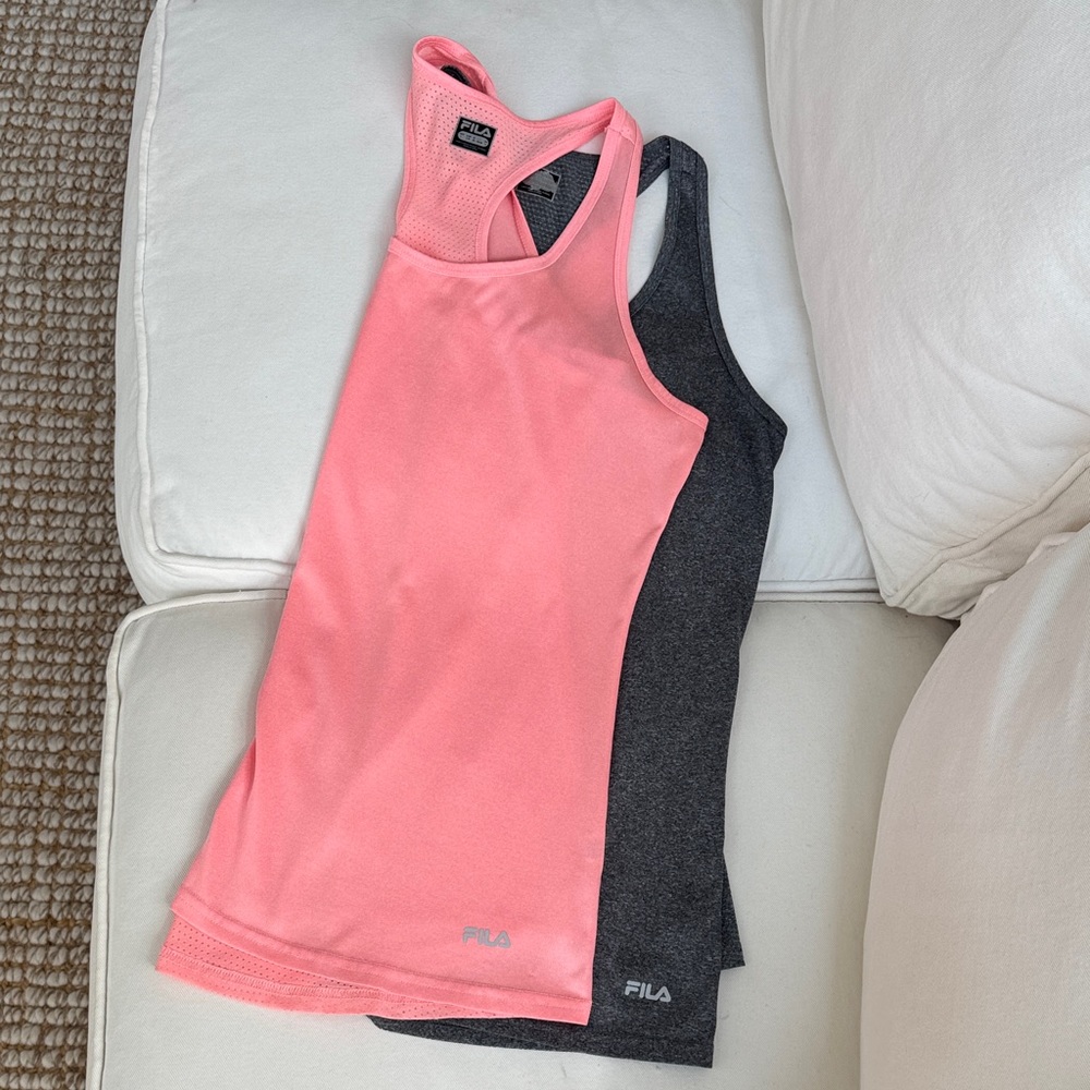 Fila Bundle Women's Coral and Charcoal Tank Tops